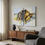 Σετ Δίπτυχος Πινακας σε καμβά ABSTRACT PAINTING