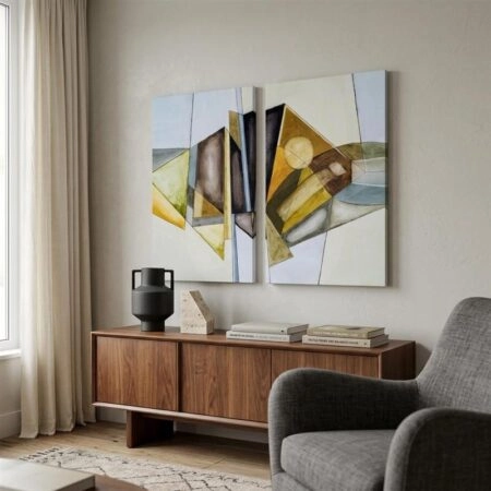 Σετ Δίπτυχος Πινακας σε καμβά ABSTRACT PAINTING - Αφηρημενα και Abstract Sticky 3