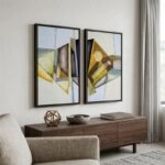 Σετ Δίπτυχος Πινακας σε καμβά ABSTRACT PAINTING
