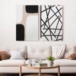 OUTLET Σετ Δίπτυχος Πινακας σε καμβά ABSTRACT SHAPES 40cm x 65cm