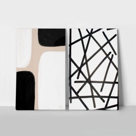 Σετ Δίπτυχος Πινακας σε καμβά ABSTRACT SHAPES - Αφηρημενα και Abstract Sticky 1