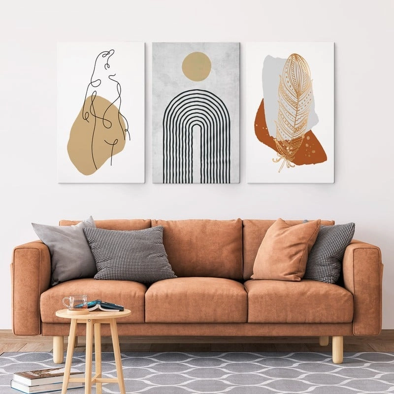 Σετ Τριπτυχος Πινακας σε καμβά ABSTRACT VIBES
