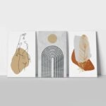 Σετ Τριπτυχος Πινακας σε καμβά ABSTRACT VIBES