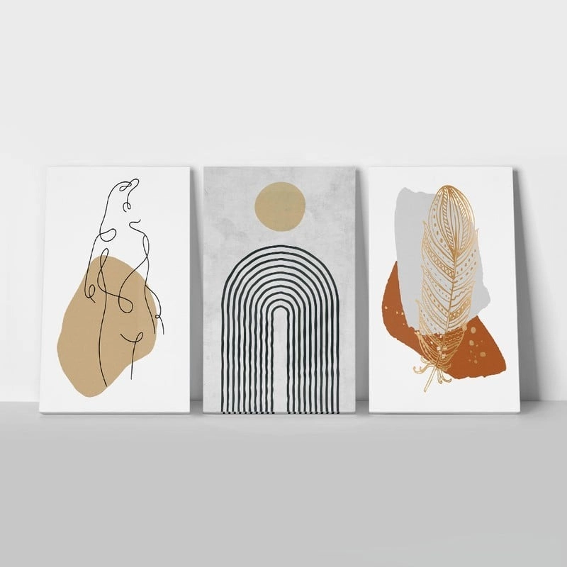 Σετ Τριπτυχος Πινακας σε καμβά ABSTRACT VIBES