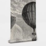Αυτοκόλλητη Ταπετσαρία τοίχου AIR BALLOONS VINTAGE DRAWING