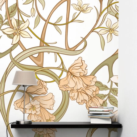 Αυτοκόλλητη Ταπετσαρία τοίχου ART NOUVEAU FLORAL - Floral - Λουλουδια Sticky 1