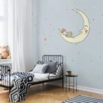 Αυτοκόλλητη Ταπετσαρία τοίχου BABY AND MOON SLEEPING