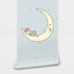 Αυτοκόλλητη Ταπετσαρία τοίχου BABY AND MOON SLEEPING