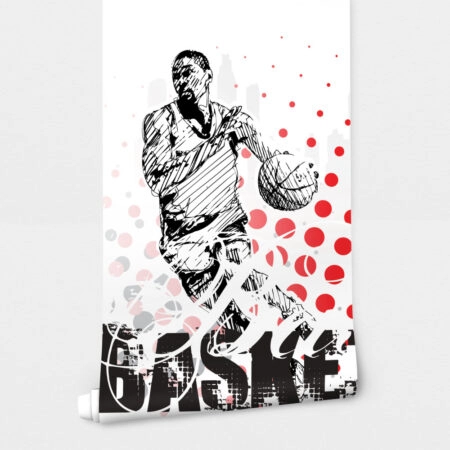 Αυτοκόλλητη Ταπετσαρία τοίχου BASKETBALL PASSION - Παιδικές Ταπετσαρίες Sticky 2