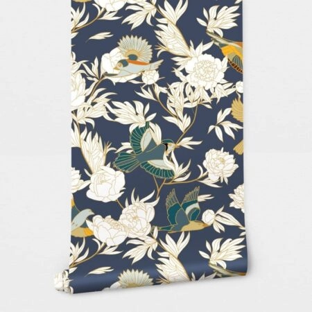 Αυτοκόλλητη Ταπετσαρία τοίχου BIRDS AND PEONIES - Floral - Λουλουδια Sticky 2