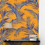 Αυτοκόλλητη Ταπετσαρία τοίχου BLUE PALM LEAVES