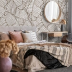Αυτοκόλλητη Ταπετσαρία τοίχου BROWN PALM PATTERN