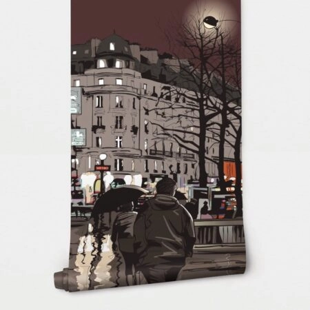 Αυτοκόλλητη Ταπετσαρία τοίχου CITY NIGHT SKETCH - Χάρτες - Πόλεις Sticky 2