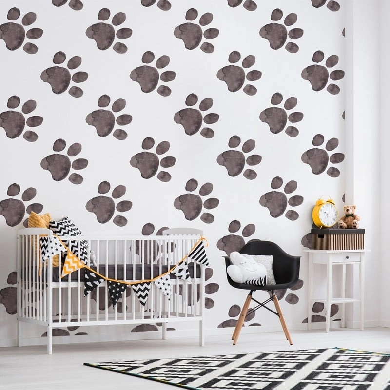 Αυτοκόλλητη Ταπετσαρία τοίχου CUTE DOG PAW PRINT