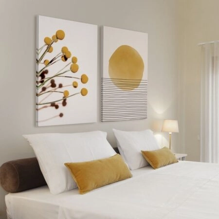 Σετ Δίπτυχος Πινακας σε καμβά DARK YELLOW ABSTRACT - Αφηρημενα και Abstract Sticky 5
