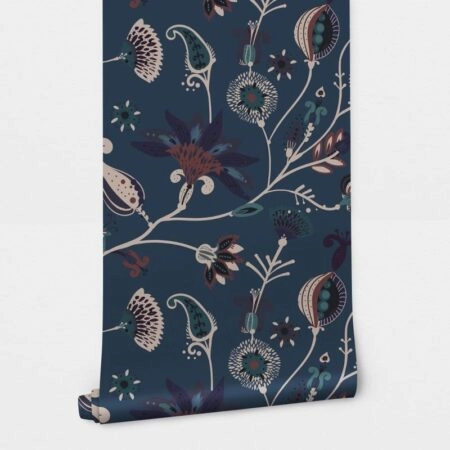 Αυτοκόλλητη Ταπετσαρία τοίχου FLORAL IN BLUE - Floral - Λουλουδια Sticky 2