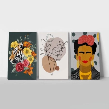 Σετ Τριπτυχος Πινακας σε καμβά FLORAL VIBES - Floral - Λουλουδια Sticky 1