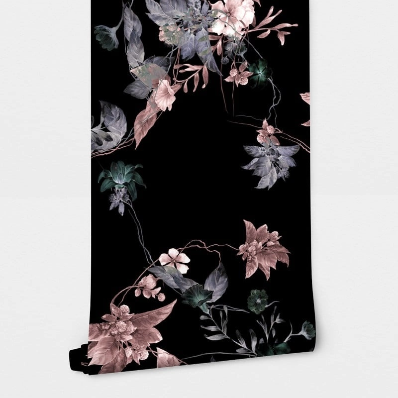 Αυτοκόλλητη Ταπετσαρία τοίχου FLOWERS IN THE DARK