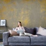 Αυτοκόλλητη Ταπετσαρία τοίχου GOLD ON CONCRETE