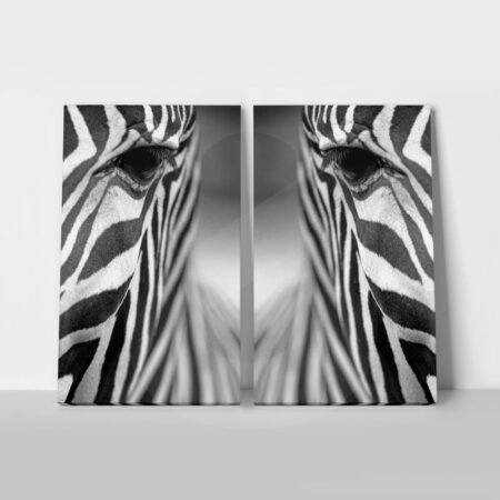 Σετ Δίπτυχος Πινακας σε καμβά GREVY ZEBRA - Ζεμπρες
