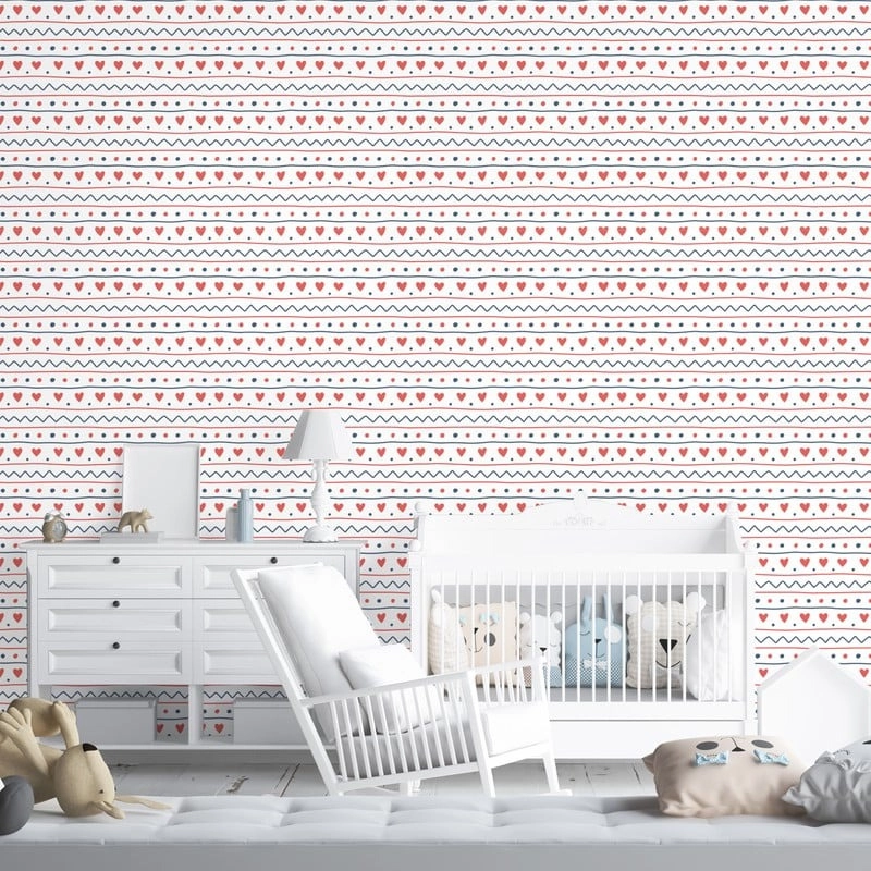 Αυτοκόλλητη Ταπετσαρία τοίχου HEART SCANDINAVIAN ORNAMENT