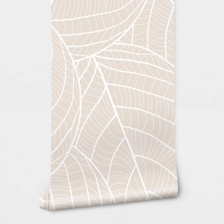 Αυτοκόλλητη Ταπετσαρία τοίχου LINE LEAVES PATTERN - Floral - Λουλουδια Sticky 2