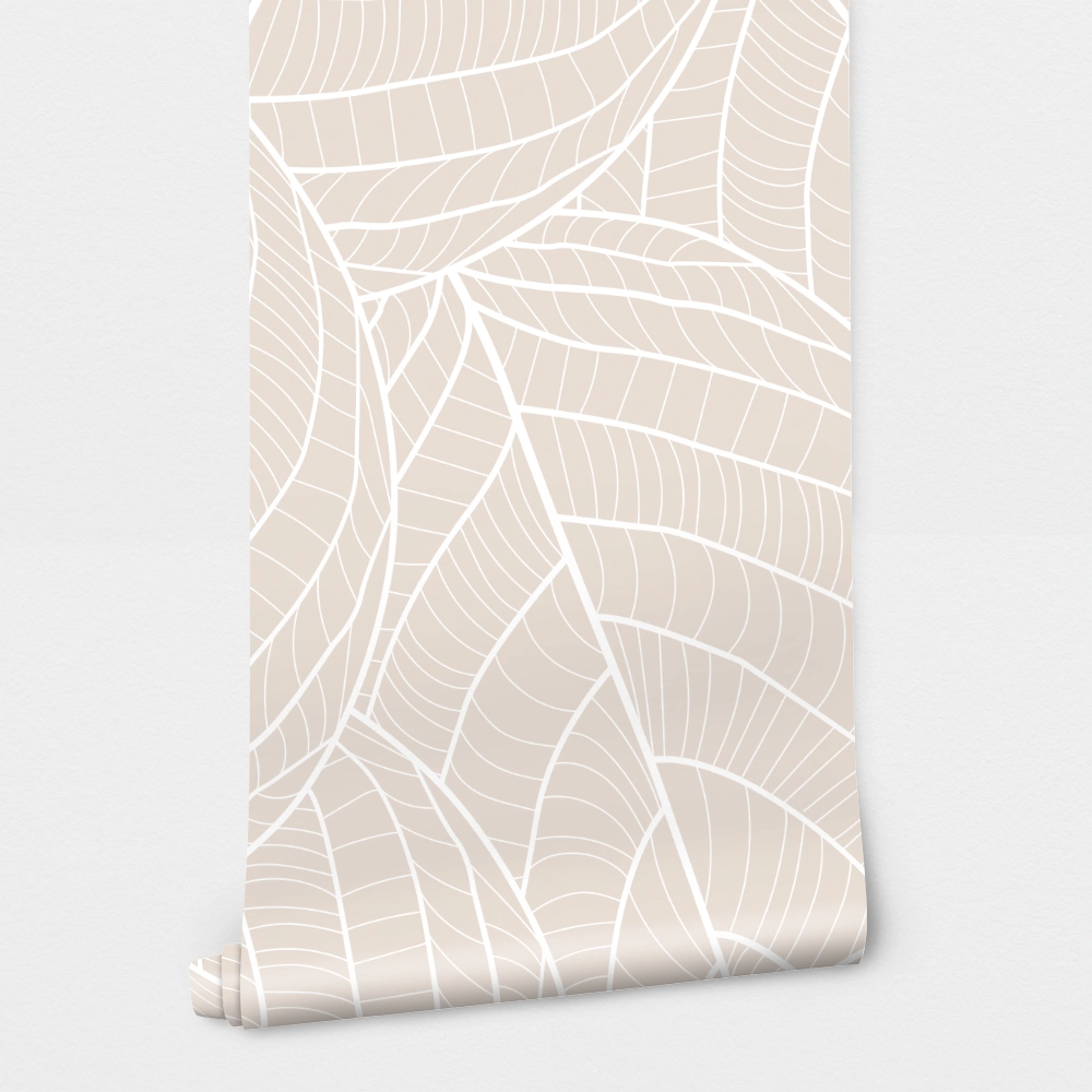 Αυτοκόλλητη Ταπετσαρία τοίχου LINE LEAVES PATTERN