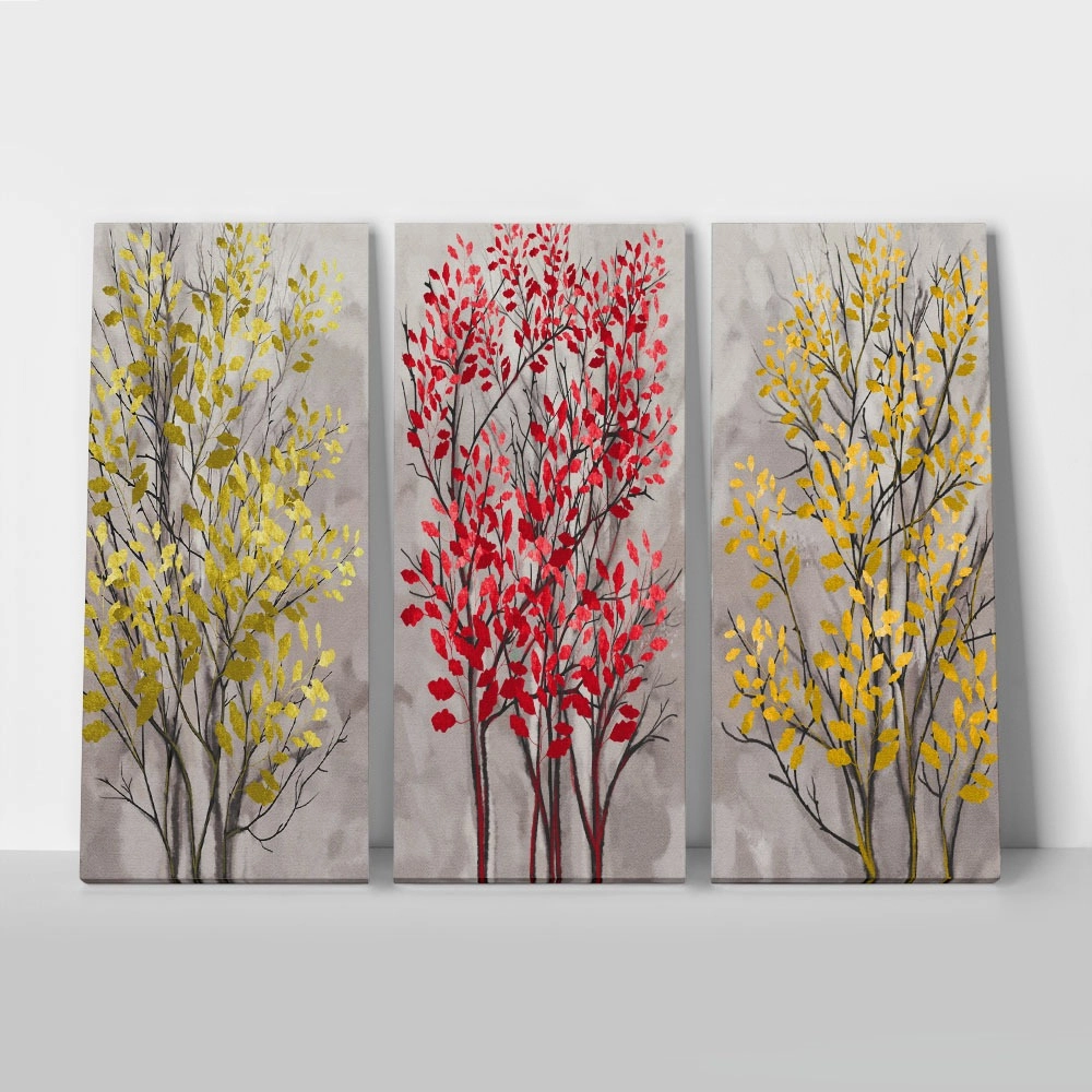 Σετ Τριπτυχος Πινακας σε καμβά MODERN ABSTRACT TREES