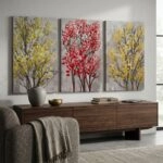 Σετ Τριπτυχος Πινακας σε καμβά MODERN ABSTRACT TREES