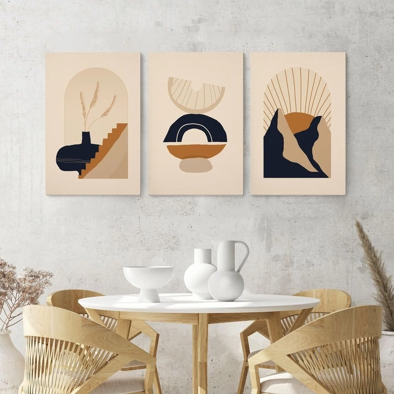 Σετ Τριπτυχος Πινακας σε καμβά MODERN MINIMALISTIC BOHO ART