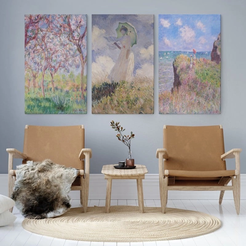 Σετ Τριπτυχος Πινακας σε καμβά MONET