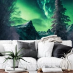 Αυτοκόλλητη Ταπετσαρία τοίχου NORTHERN LIGHTS FOREST