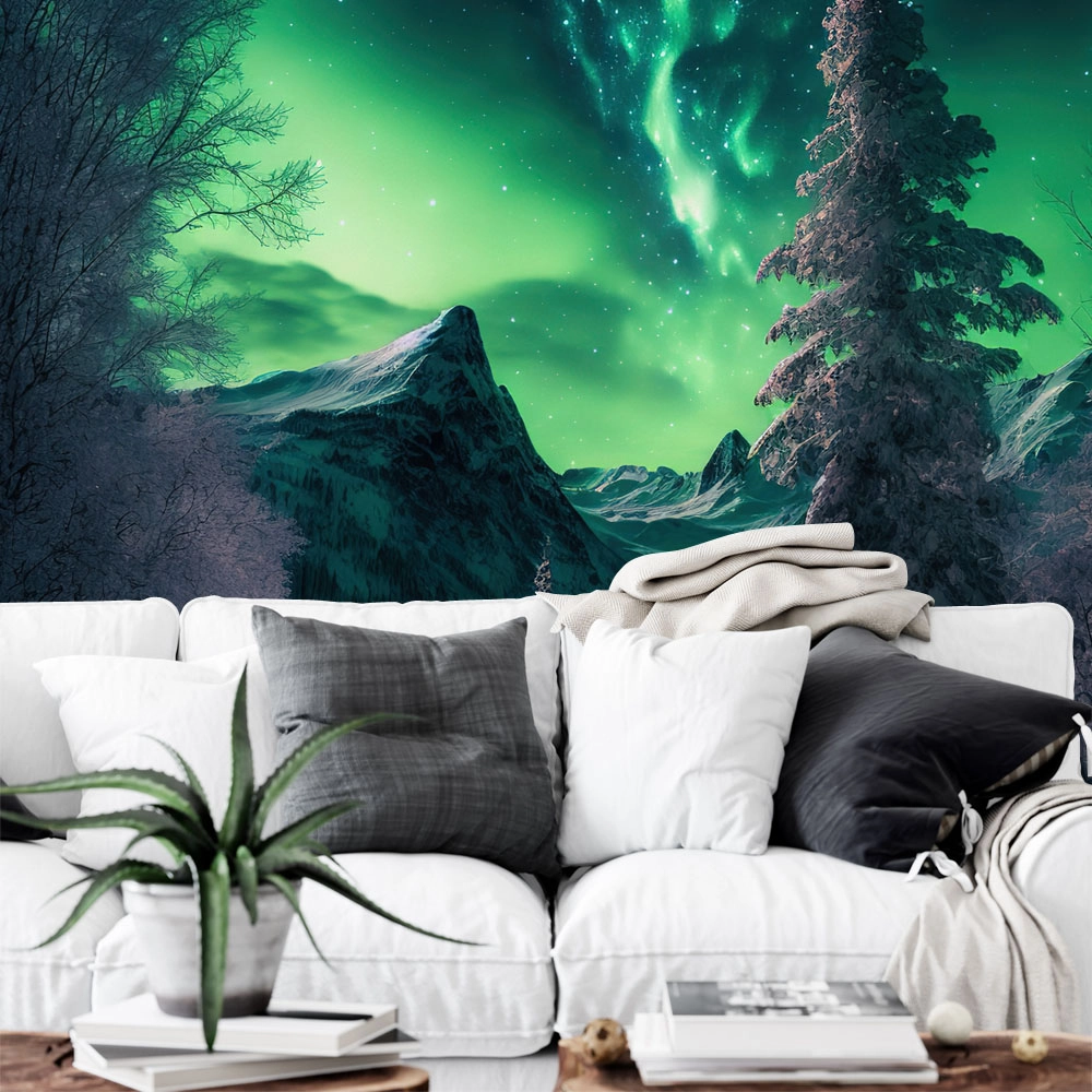 Αυτοκόλλητη Ταπετσαρία τοίχου NORTHERN LIGHTS FOREST