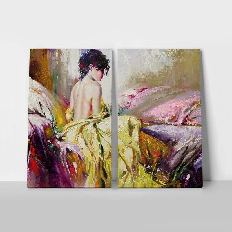 Σετ Δίπτυχος Πινακας σε καμβά NUDE GIRL