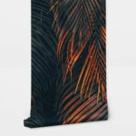 Αυτοκόλλητη Ταπετσαρία τοίχου ORANGE AND BLACK PALM