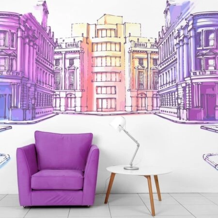Αυτοκόλλητη Ταπετσαρία τοίχου PASTEL CITY - Χάρτες - Πόλεις