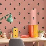 Αυτοκόλλητη Ταπετσαρία τοίχου PINK AND GREEN ART DECO