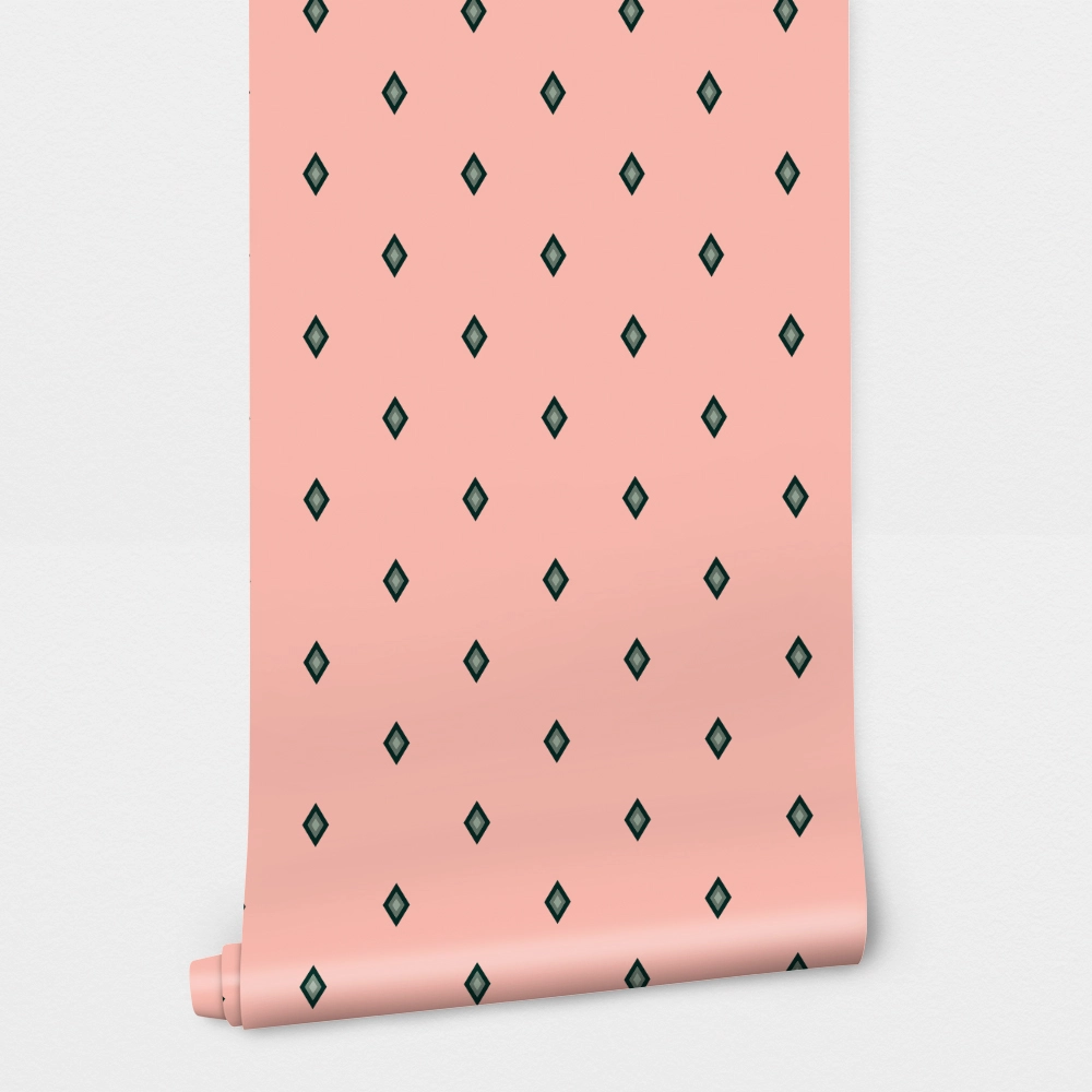 Αυτοκόλλητη Ταπετσαρία τοίχου PINK AND GREEN ART DECO