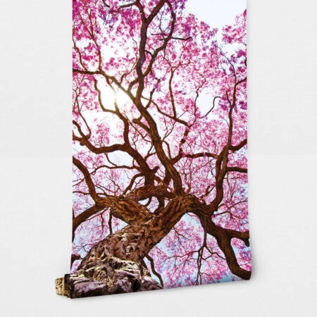 Αυτοκόλλητη Ταπετσαρία τοίχου PINK TREE - Floral - Λουλουδια Sticky 2