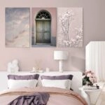 Σετ Τριπτυχος Πινακας σε καμβά PINK PURPLE RELAX