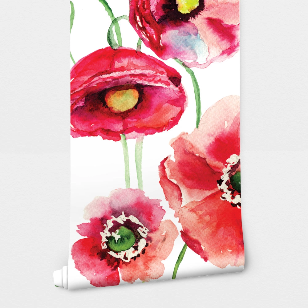 Αυτοκόλλητη Ταπετσαρία τοίχου POPPIES
