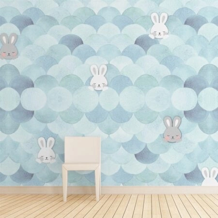 Αυτοκόλλητη Ταπετσαρία τοίχου RABBIT POP BLUE - Παιδικές Ταπετσαρίες