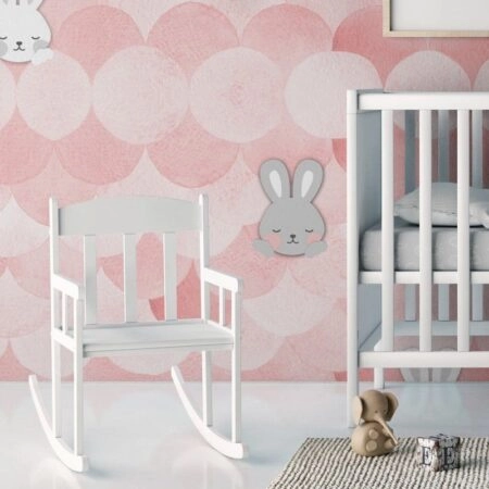 Αυτοκόλλητη Ταπετσαρία τοίχου RABBIT POP PINK - Παιδικές Ταπετσαρίες Sticky 1