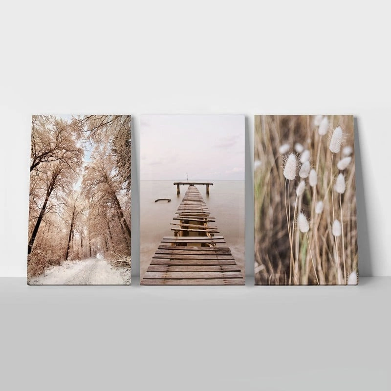 OUTLET Σετ Τριπτυχος Πίνακας σε καμβά RELAXING TIME 50cm x 80cm