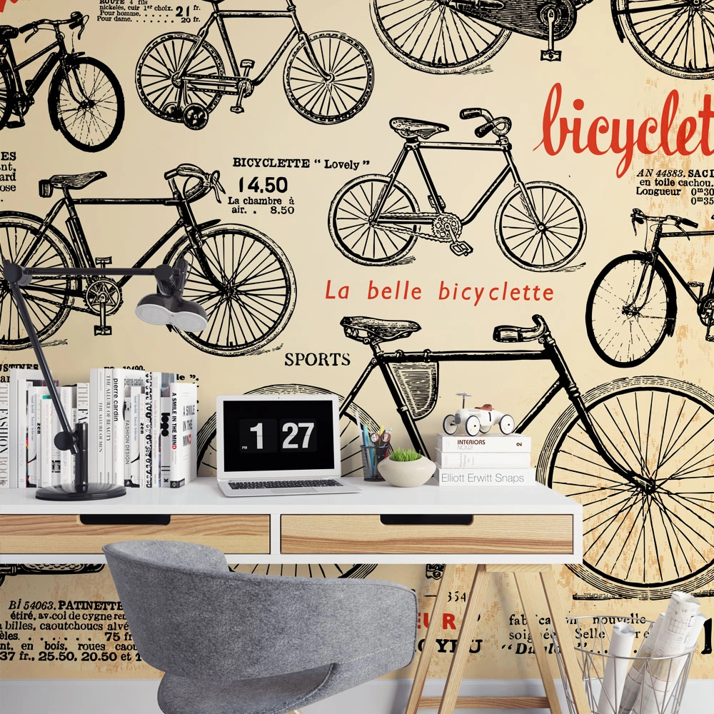 Αυτοκόλλητη Ταπετσαρία τοίχου RETRO BICYCLES