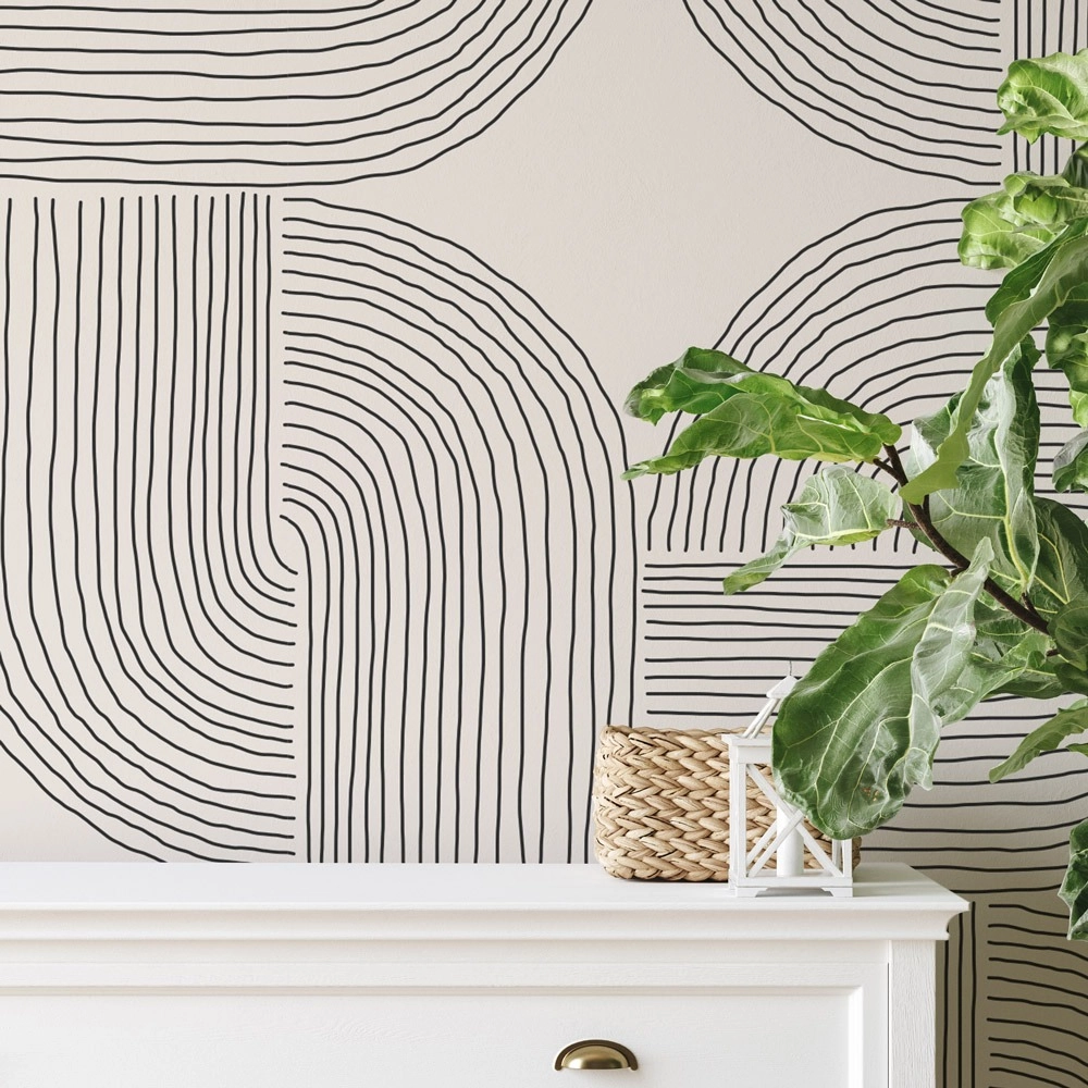 Αυτοκόλλητη Ταπετσαρία τοίχου SKETCH LINES PATTERN