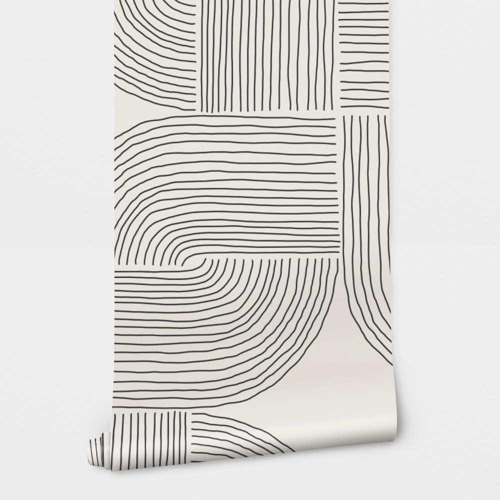 Αυτοκόλλητη Ταπετσαρία τοίχου SKETCH LINES PATTERN