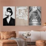 Σετ Τριπτυχος Πινακας σε καμβά THINK IN ELEGANCE