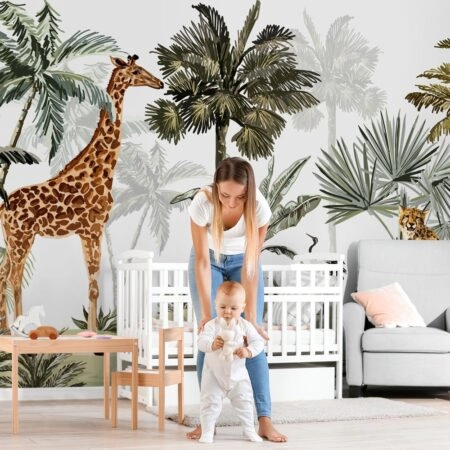 Αυτοκόλλητη Ταπετσαρία τοίχου TROPICAL JUNGLE DRAWING - Ταπετσαρίες