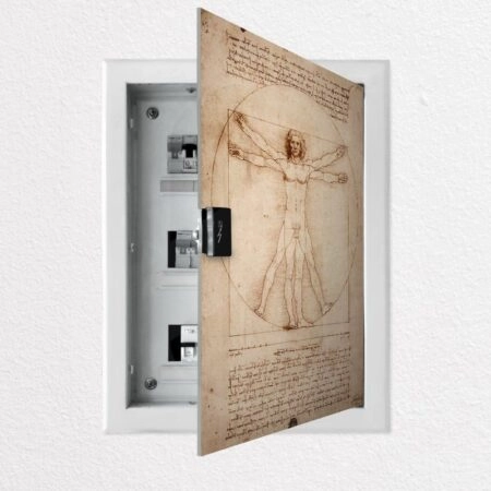Αυτοκόλλητο ηλεκτρολογικο VITRUVIAN MAN - Αυτοκολλητα για ηλεκτρολογικούς πίνακες Sticky 1